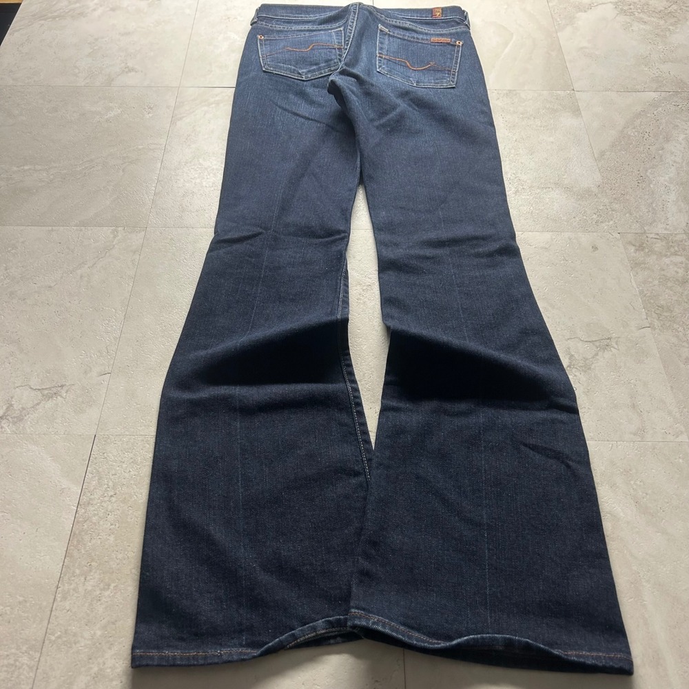 7 For All Mankind Flare Jeans Dark Wash Womens Size 4 USA Y2K VTG Stretch Denim